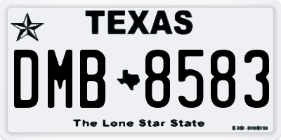 TX license plate DMB8583