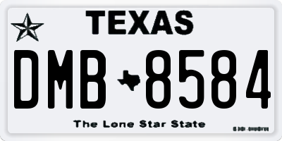 TX license plate DMB8584