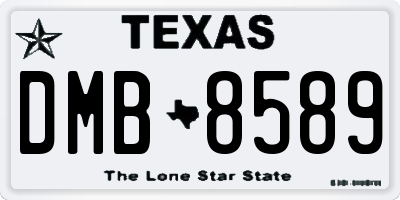 TX license plate DMB8589
