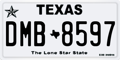 TX license plate DMB8597