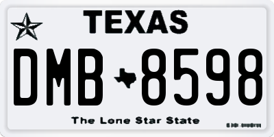 TX license plate DMB8598