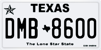 TX license plate DMB8600