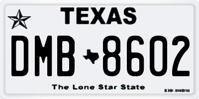 TX license plate DMB8602