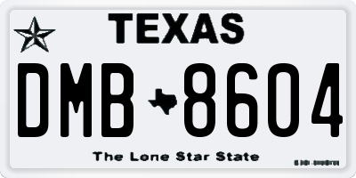 TX license plate DMB8604