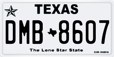 TX license plate DMB8607
