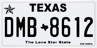 TX license plate DMB8612