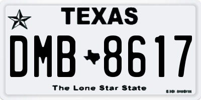 TX license plate DMB8617