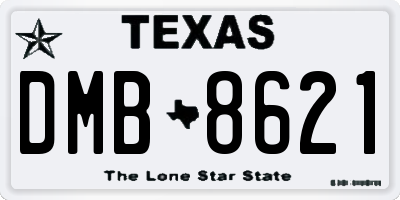 TX license plate DMB8621
