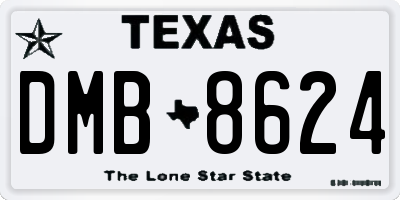 TX license plate DMB8624