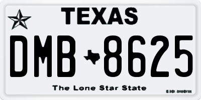 TX license plate DMB8625
