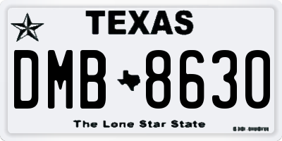 TX license plate DMB8630