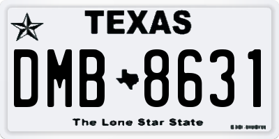 TX license plate DMB8631