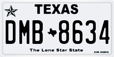 TX license plate DMB8634
