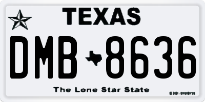 TX license plate DMB8636