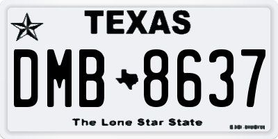 TX license plate DMB8637