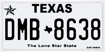 TX license plate DMB8638