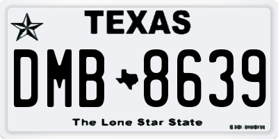 TX license plate DMB8639