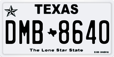 TX license plate DMB8640