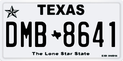 TX license plate DMB8641