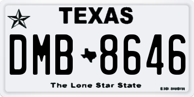 TX license plate DMB8646