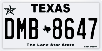 TX license plate DMB8647