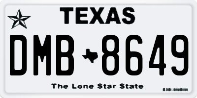 TX license plate DMB8649