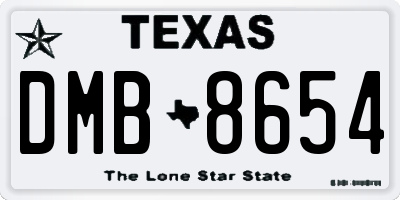 TX license plate DMB8654