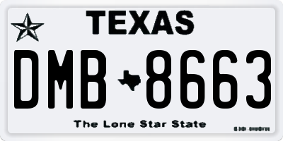 TX license plate DMB8663