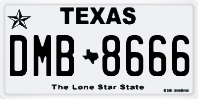 TX license plate DMB8666