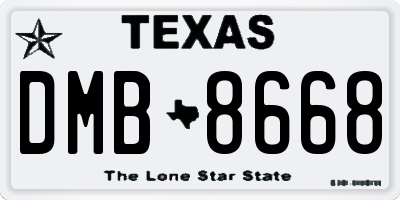 TX license plate DMB8668