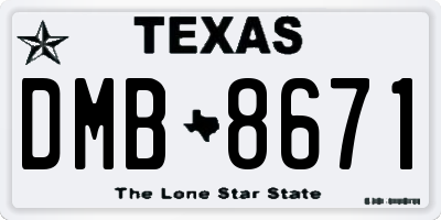 TX license plate DMB8671