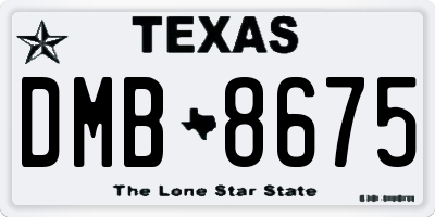 TX license plate DMB8675