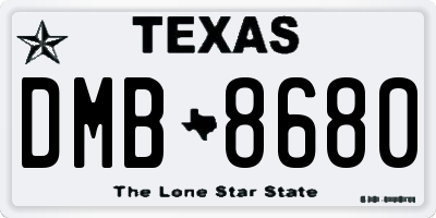 TX license plate DMB8680