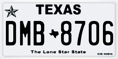 TX license plate DMB8706