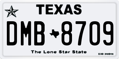 TX license plate DMB8709