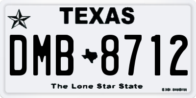 TX license plate DMB8712