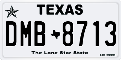 TX license plate DMB8713