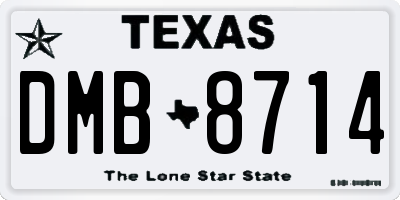 TX license plate DMB8714
