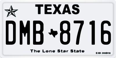 TX license plate DMB8716