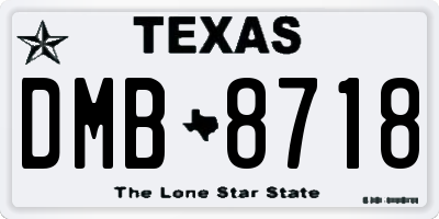 TX license plate DMB8718
