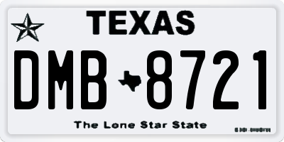 TX license plate DMB8721