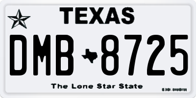 TX license plate DMB8725