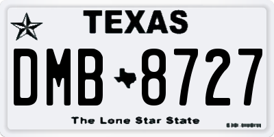 TX license plate DMB8727