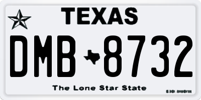 TX license plate DMB8732