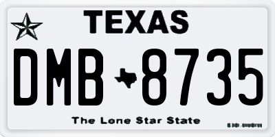TX license plate DMB8735