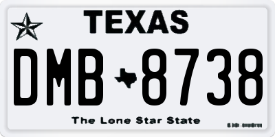 TX license plate DMB8738