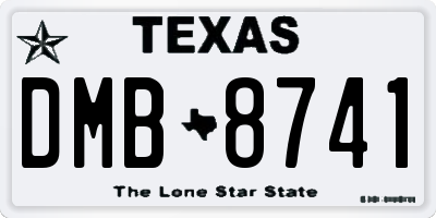 TX license plate DMB8741