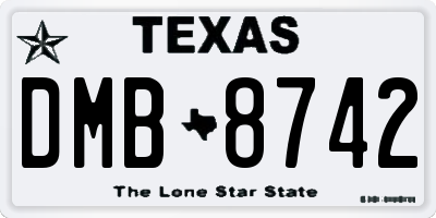 TX license plate DMB8742