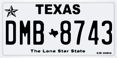 TX license plate DMB8743