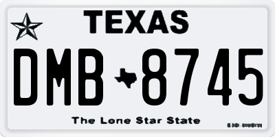 TX license plate DMB8745